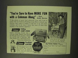 1949 Coleman Folding Camp Stove, Floodlight Lantern Ad - $18.49