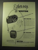 1950 Weston Master II, Cadet Light Meter Ad - £14.55 GBP