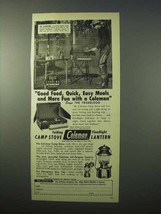 1951 Coleman Folding Stove, Floodlight Lantern Ad - $18.49