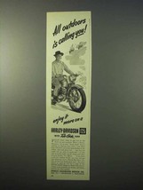 1951 Harley Davidson 125 Motorcycle Ad - All Outdoors - $18.49