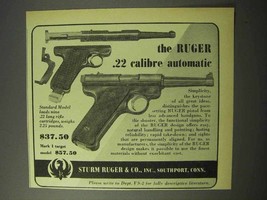 1951 Ruger .22 Calibre Automatic Gun Ad - $18.49