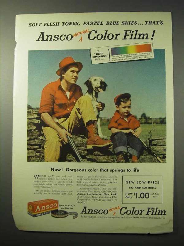1950 Ansco Color Film Ad - Soft Flesh Tones - $18.49