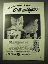 1950 General Electric Midget Flash Bulb Ad - Kitten - $18.49
