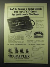 1950 Graflex Grafmatic Film Holder Ad - In Seconds - £14.78 GBP