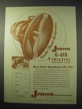1950 Jensen G-610 Triaxial Loudspeaker Ad! - $18.49