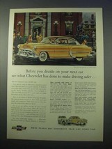 1953 Chevrolet Bel Air 2-Door Sedan Car Ad - Safer - $18.49