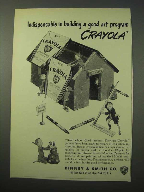 1951 Crayola Crayons Ad - Building a Good Art Program - $18.49