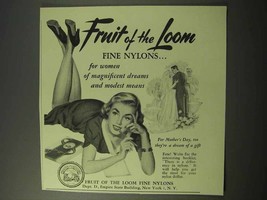 1951 Fruit of the Loom Fine Nylons Ad - $18.49