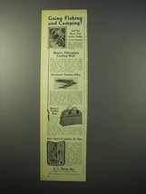 1951 L.L. Bean Ad - Fibreglass Casting Rod, Tackle Bag - £14.44 GBP