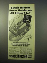 1951 Schick Injector Razor &amp; Blades Ad - Outshaves - £14.46 GBP