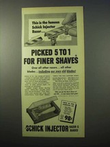 1951 Schick Injector Razor &amp; Blades Ad - Finer Shaves - £14.46 GBP