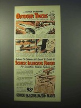 1951 Schick Injector Razor &amp; Blades Ad - Outdoor Tricks - £14.46 GBP