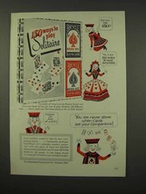 1956 Bicycle Playing Cards Ad - 150 Ways Play Solitaire - £14.48 GBP