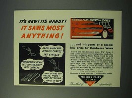 1953 Millers Falls Tools Ad - It Saws Most Anything - £14.76 GBP