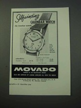 1953 Movado Calendolux Watch Ad - Self-Winding - $18.49