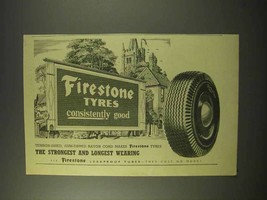 1954 Firestone Tyres Tires Ad - Consistently Good - $18.49