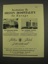 1956 Hilton Hotel Ad - Castellana, Istanbul - $18.49