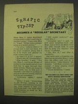 1954 Kellogg's All-Bran Cereal Ad - Erratic Typist - £14.53 GBP