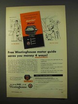 1954 Westinghouse Handy-Craft Motor Ad - Saves Money - £14.76 GBP