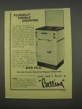 1955 Belling Streamline Oven Ad - Floodlit Cooking - $18.49