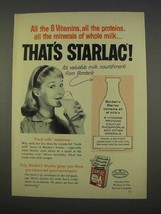 1955 Borden's Starlac Drink Ad - B Vitamins, Proteins - $18.49