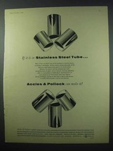 1960 Accles &amp; Pollock Stainless Steel Tube Ad - £14.78 GBP