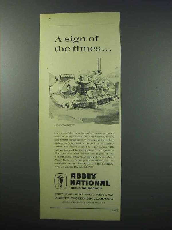 1960 Abbey National Ad - A Sign Of The Times - £14.73 GBP