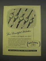 1955 Rotary Watch Ad - Fiancee, Caprice, Caress - £14.48 GBP