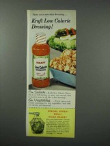 1960 Kraft Low Calorie Dressing Ad - Tasty! - £14.45 GBP
