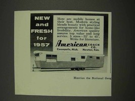 1956 American Coach Mobile Home Ad - New And Fresh - £14.48 GBP
