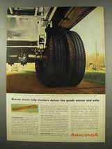 1956 Anaconda Bronze Ad - Shoes Help Truckers Deliver - $18.49