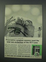 1961 Foster Grant Sunglasses Ad - Total Protection - £14.45 GBP