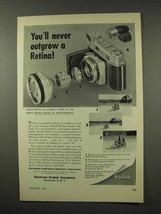 1956 Kodak Retina IIIc Camera Ad - Never Outgrow - $18.49