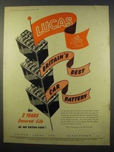 1956 Lucas Car Battery Ad - Britain&#39;s Best - £14.78 GBP