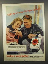 1956 Lucky Strike Cigarettes Ad - Light Up a Lucky! - £14.46 GBP