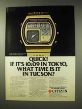 1980 Citizen Quartz Digi-Ana Alarm Watch Ad - Quick! - £14.60 GBP