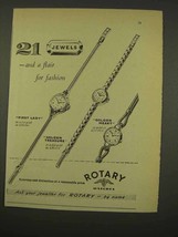 1956 Rotary Watch Ad - First lady, Golden Treasure - £14.78 GBP