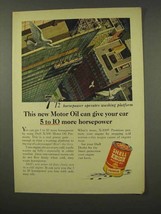 1956 Shell  X-100 Motor Oil Ad - Give More Horsepower - £14.53 GBP