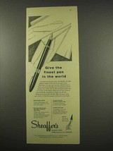 1956 Sheaffer&#39;s Snorkel Pen Ad - Finest in the World - £14.45 GBP