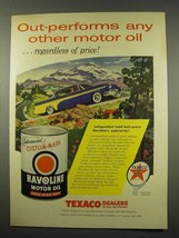 1956 Texaco Havoline Motor Oil Ad - Out-Performs - £14.87 GBP