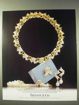 1988 Tiffany & Co. Ribbon Choker, Diamond Brooch Ad - $18.49