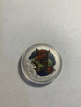 Lucky  &amp; Gift Coloured Coin “ Halloween Wolf“ 40mm Big Coin  with Capsule - £3.28 GBP