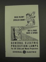 1957 General Electric Projection Lamps Ad - Bulb Blow? - $18.49