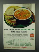 1960 Campbell's Soup Ad - More Vegetables Into Family - $18.49