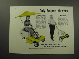 1960 Eclipse Riding, Reel-type Lawn Mower Ad! - £14.57 GBP