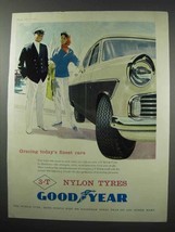 1960 Goodyear 3T Nylon Tires Ad - Gracing Cars - $18.49