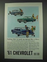1961 Chevy Car Ad - Biscayne, Impala, Brookwood - $14.99