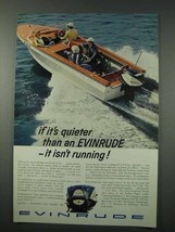 1961 Evinrude Starflite III Outboard Motor Ad - Quieter - $18.49
