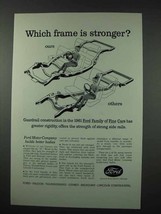 1961 Ford Motor Company Ad - Frame is Stronger - £14.55 GBP