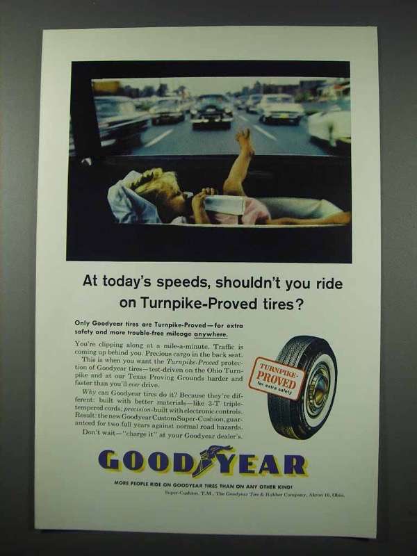 1961 Goodyear Tires Ad - Shouldn't You Ride On - $18.49